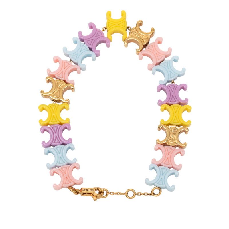 Celine Triomphe Baby Bracelet Multicolor Gold Plastic Plated
