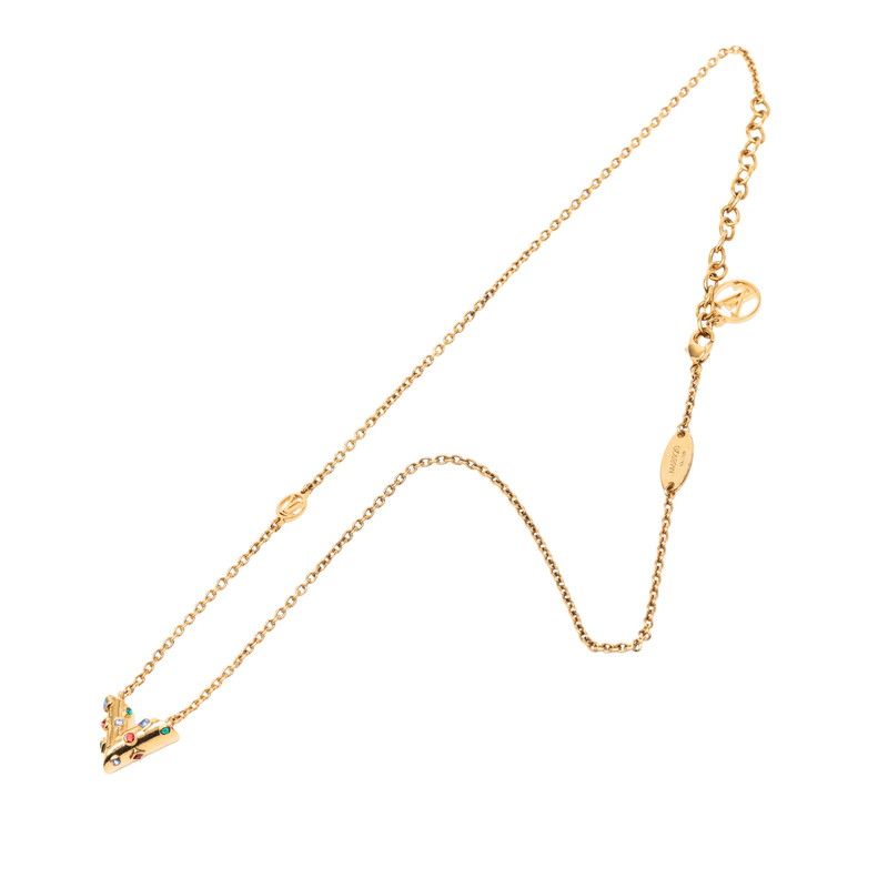 Louis Vuitton Collier Essential Planet Pendant Necklace Gold Plated