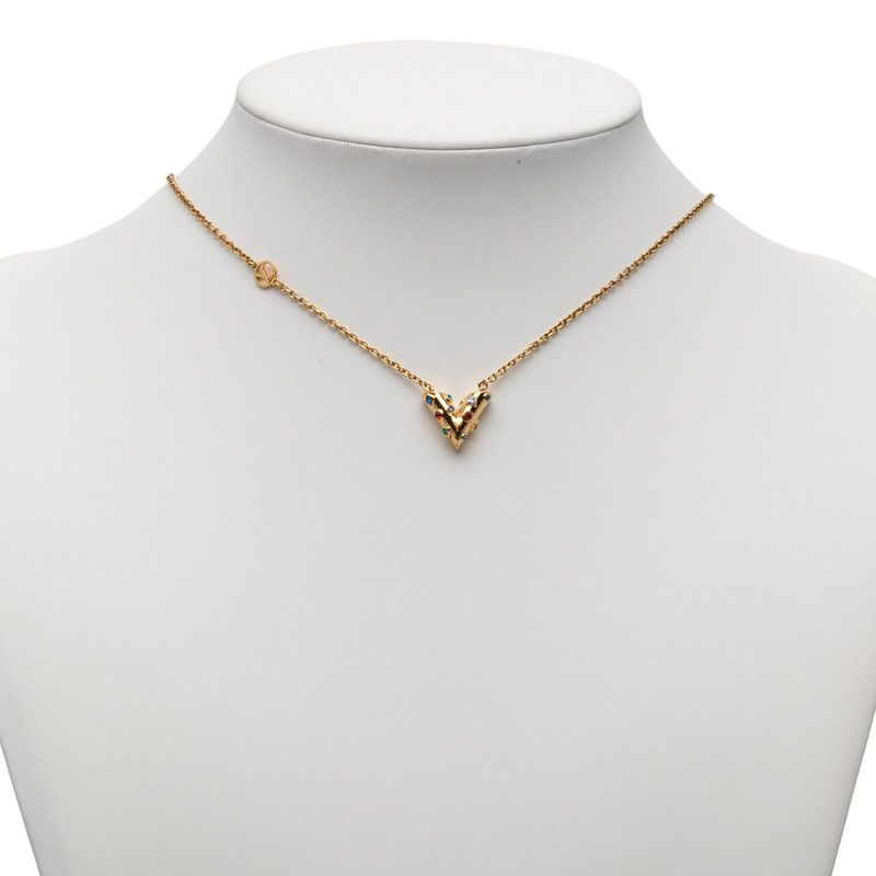 Louis Vuitton Collier Essential Planet Pendant Necklace Gold Plated