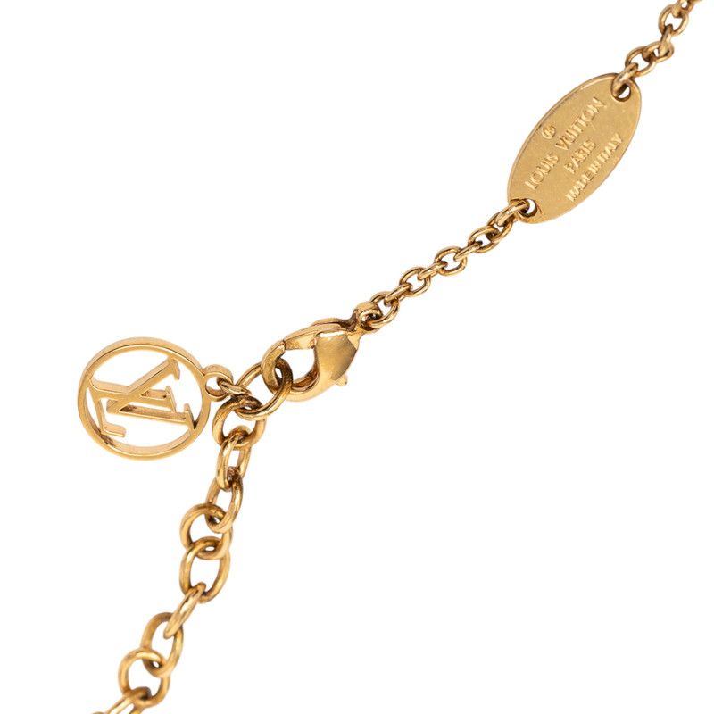 Louis Vuitton Collier Essential Planet Pendant Necklace Gold Plated