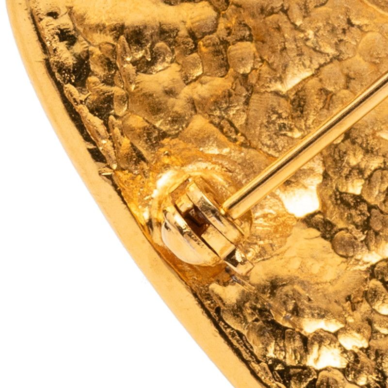 Chanel CC Logo Vintage Brooch Gold Plated