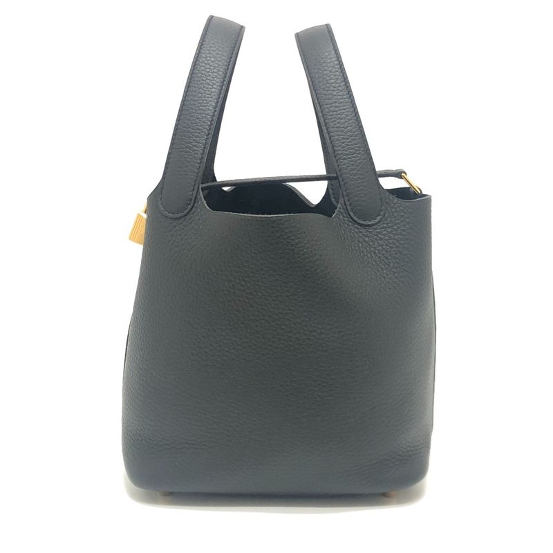 Hermes Handbag Picotin Lock PM Taurillon Morris Black