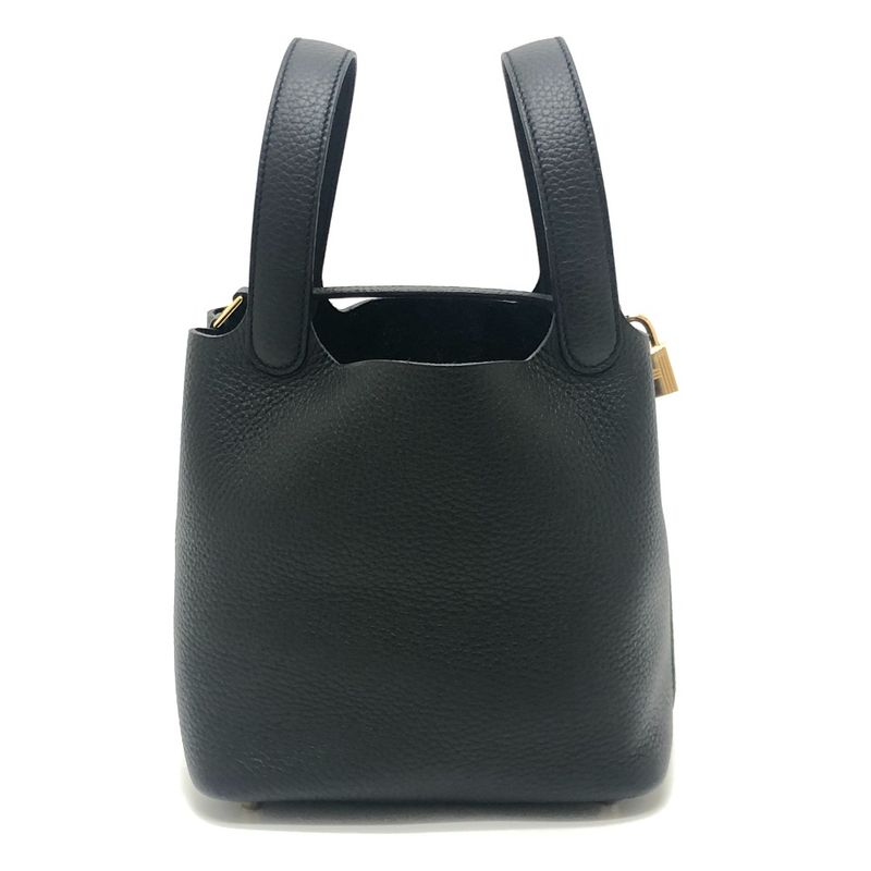Hermes Handbag Picotin Lock PM Taurillon Morris Black