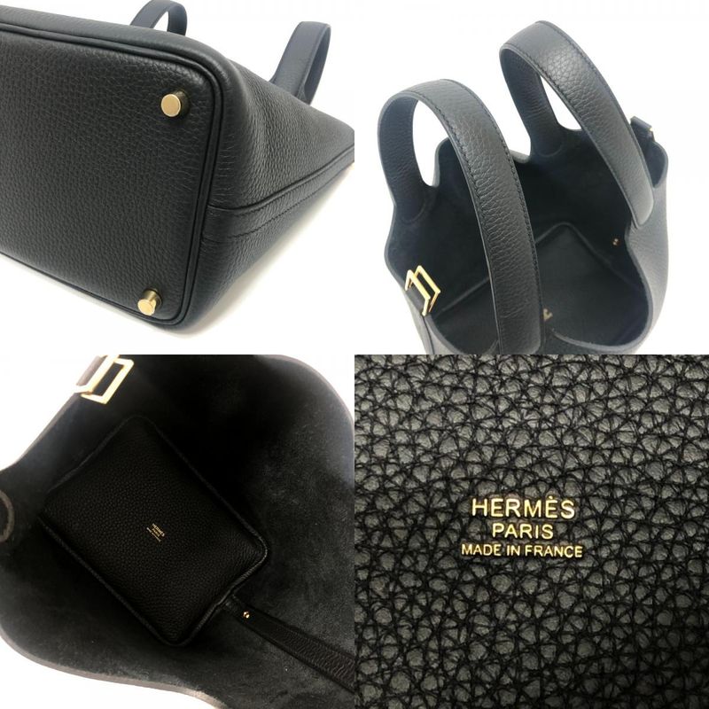 Hermes Handbag Picotin Lock PM Taurillon Morris Black