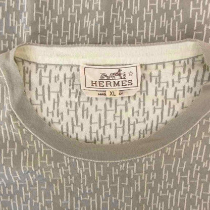 Hermes T-Shirt Stretch Knit Short Sleeve Star Mark Logo All Over