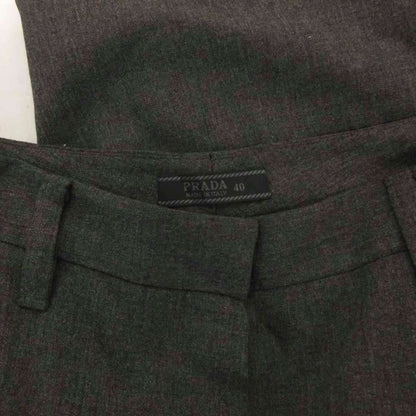 Prada Pants Trousers Wool 40 Gray Straight Silhouette