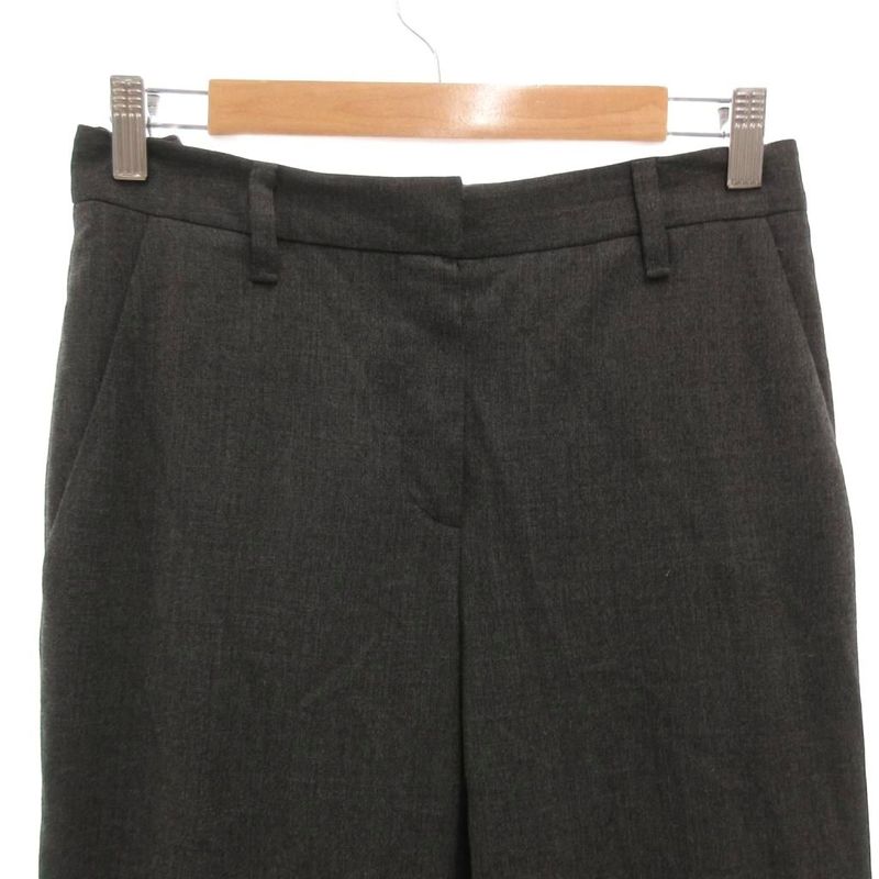 Prada Pants Trousers Wool 40 Gray Straight Silhouette