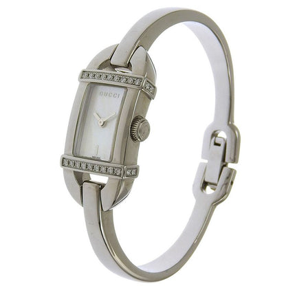 Gucci Stainless Steel Diamond Quartz Analog Display White Shell