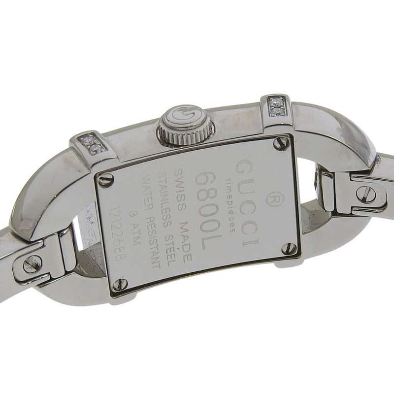 Gucci Stainless Steel Diamond Quartz Analog Display White Shell
