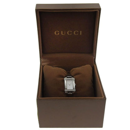 Gucci Stainless Steel Diamond Quartz Analog Display White Shell
