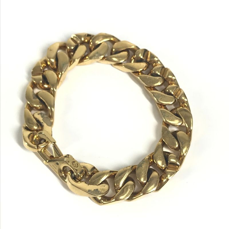 Louis Vuitton Bracelet Chain Links Monogram Metal Gold