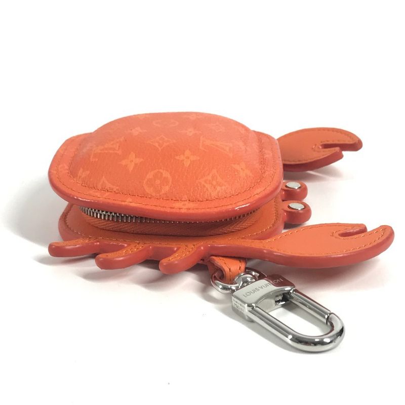 Louis Vuitton Key Holder Bag Charm LV Club Monogram Canvas Orange