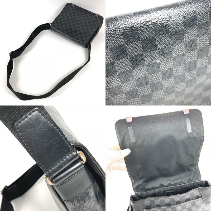 Louis Vuitton Shoulder Bag District PM NM Damier Graphite Canvas Black