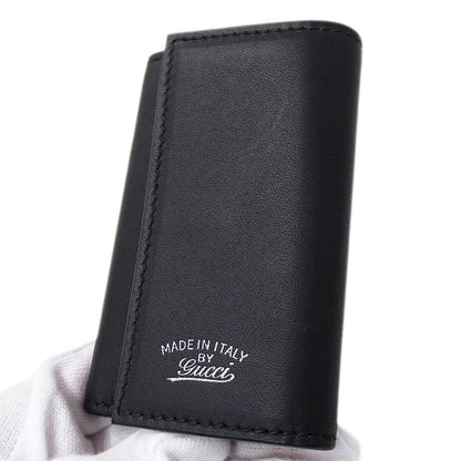 Gucci Key Case 6 Key Case Leather Black Compact Small