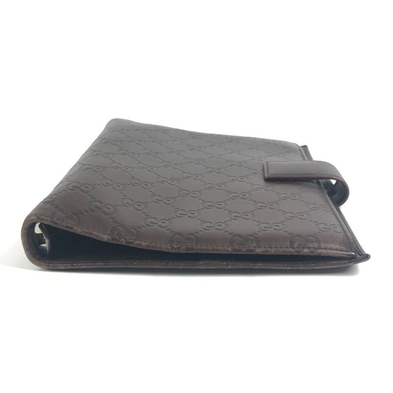 Gucci Note Cover Guccissima Logo GG Leather Brown