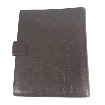 Gucci Note Cover Guccissima Logo GG Leather Brown