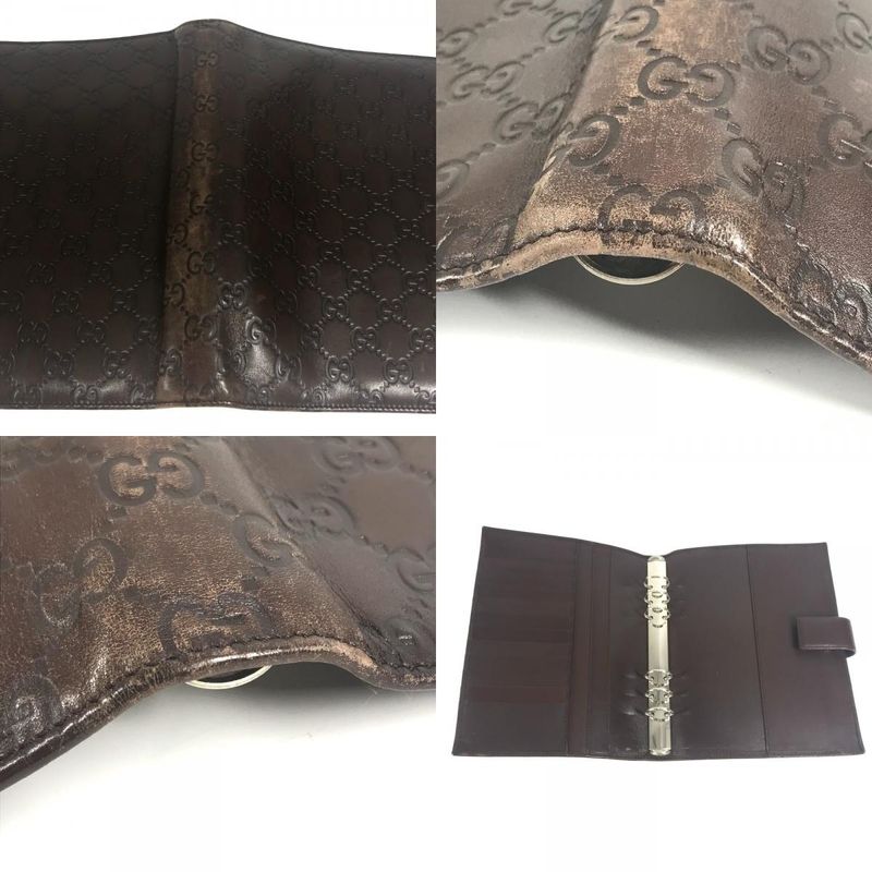 Gucci Note Cover Guccissima Logo GG Leather Brown