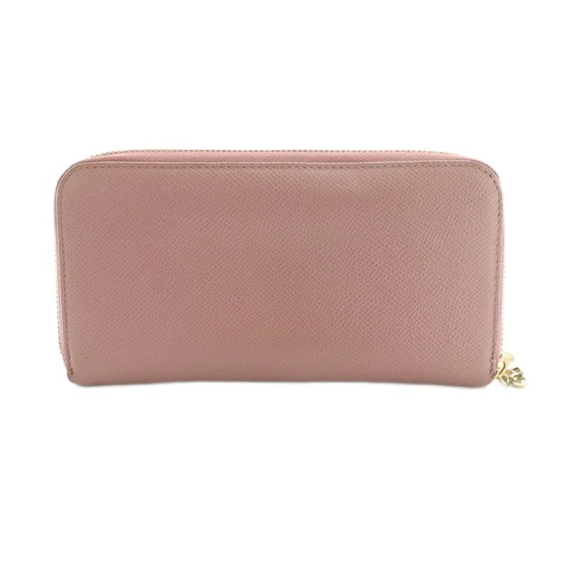 Bvlgari B-zero One Wallet Zip Around Coin Purse Shape Press Pink