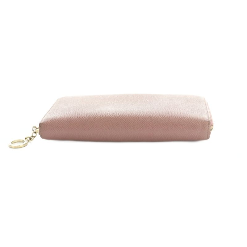 Bvlgari B-zero One Wallet Zip Around Coin Purse Shape Press Pink