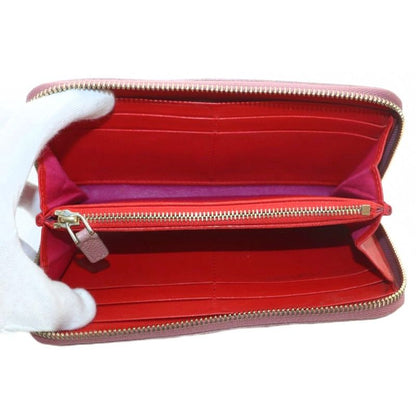 Bvlgari B-zero One Wallet Zip Around Coin Purse Shape Press Pink
