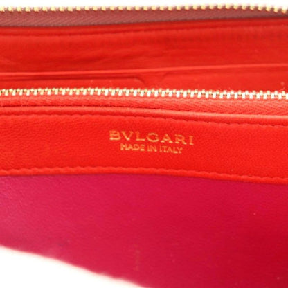 Bvlgari B-zero One Wallet Zip Around Coin Purse Shape Press Pink