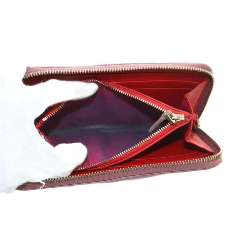 Bvlgari B-zero One Wallet Zip Around Coin Purse Shape Press Pink