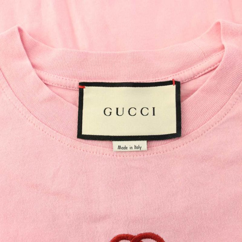 Gucci Tennis Racket Embroidery T-Shirt Short Sleeve Xxs Pink