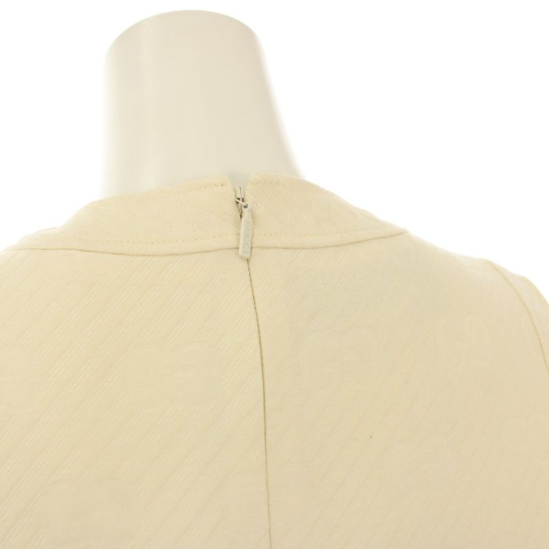 Gucci GG Pattern Sleeveless Top Gold Buttons 36 White
