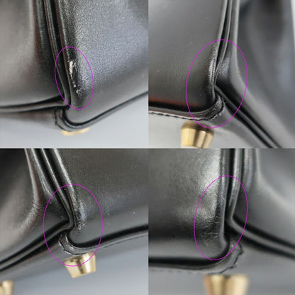 Hermes Kelly 28 Inner Sewing Handbag 2-Way Black Gold