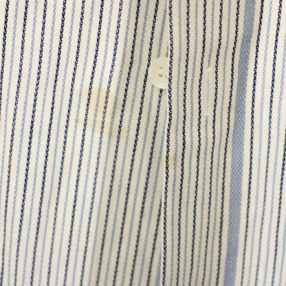 Loewe Poplin Casual Shirt Long Sleeve Hooded Striped Pattern 39 White Blue BB