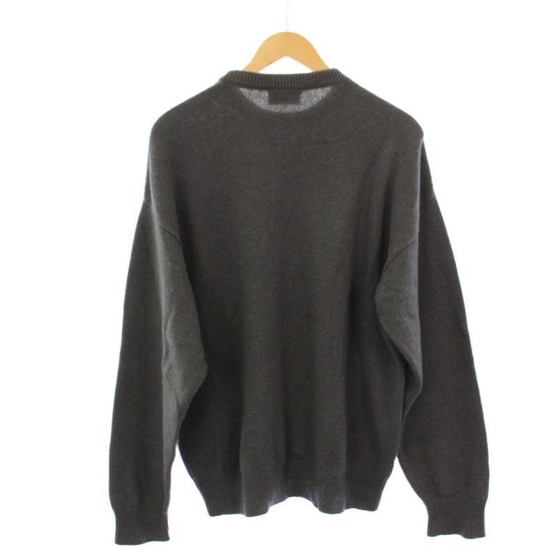 Balenciaga Wardrobe Knit Sweater Long Sleeve Emblem Embroidery Cashmere XS