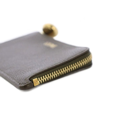 Loewe Pebble Coin Card Holder Coin Purse Grain Calf Leather Dark Brown