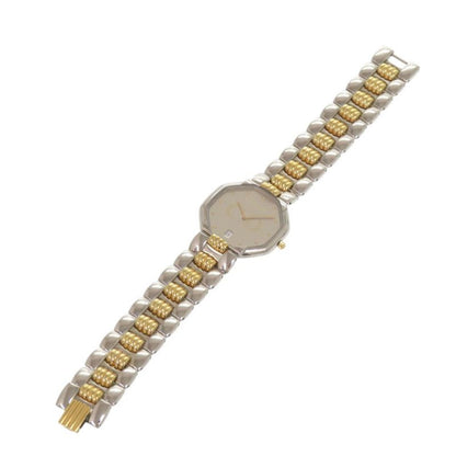 Dior Octagon 45.204 SS Silver Gold Quartz Watch