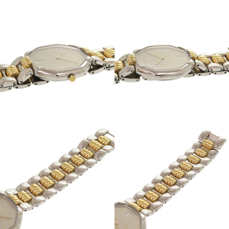 Dior Octagon 45.204 SS Silver Gold Quartz Watch