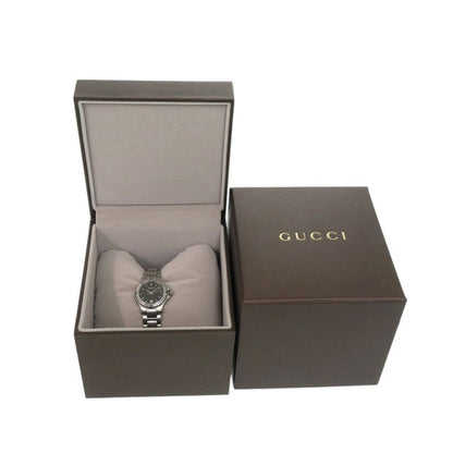 Gucci Black Dial SS Silver Quartz Watch