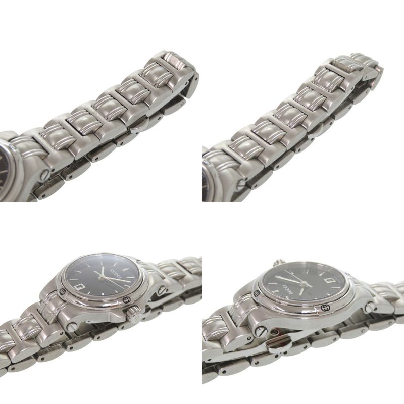 Gucci Black Dial SS Silver Quartz Watch