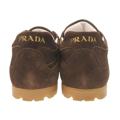Prada Triangle Logo 7.5 Suede Brown Sneakers