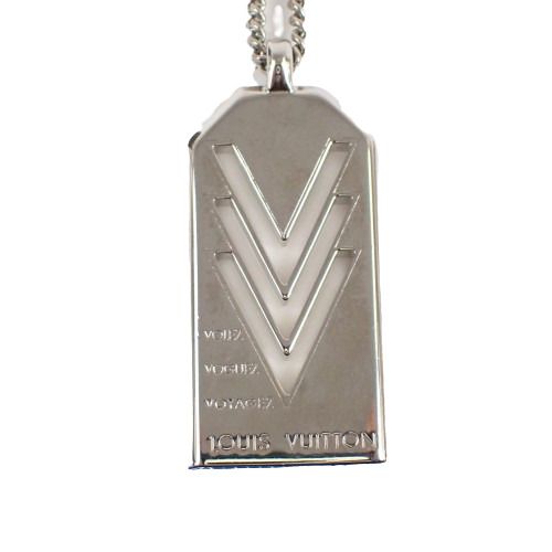 Louis Vuitton Pendant Necklace Vvv Silver Metal Triple V