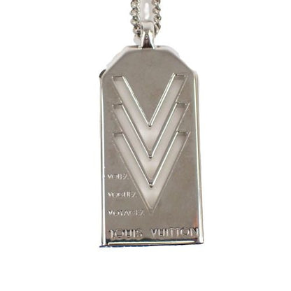 Louis Vuitton Pendant Necklace Vvv Silver Metal Triple V