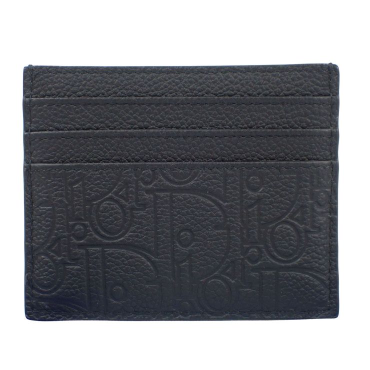 Dior Card Case Gravity Card Holder Black Calfskin