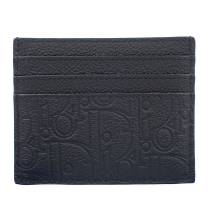 Dior Card Case Gravity Card Holder Black Calfskin