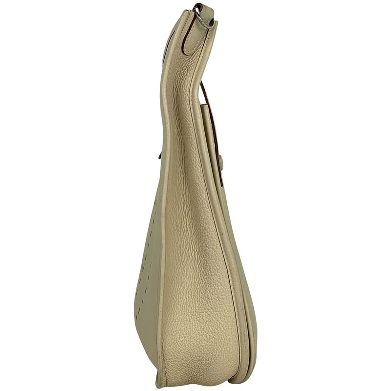 Hermes Evelyne 2 GM Perforated Logo Shoulder Bag Taurillon Clemence Parchemin