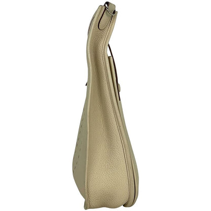 Hermes Evelyne 2 GM Perforated Logo Shoulder Bag Taurillon Clemence Parchemin
