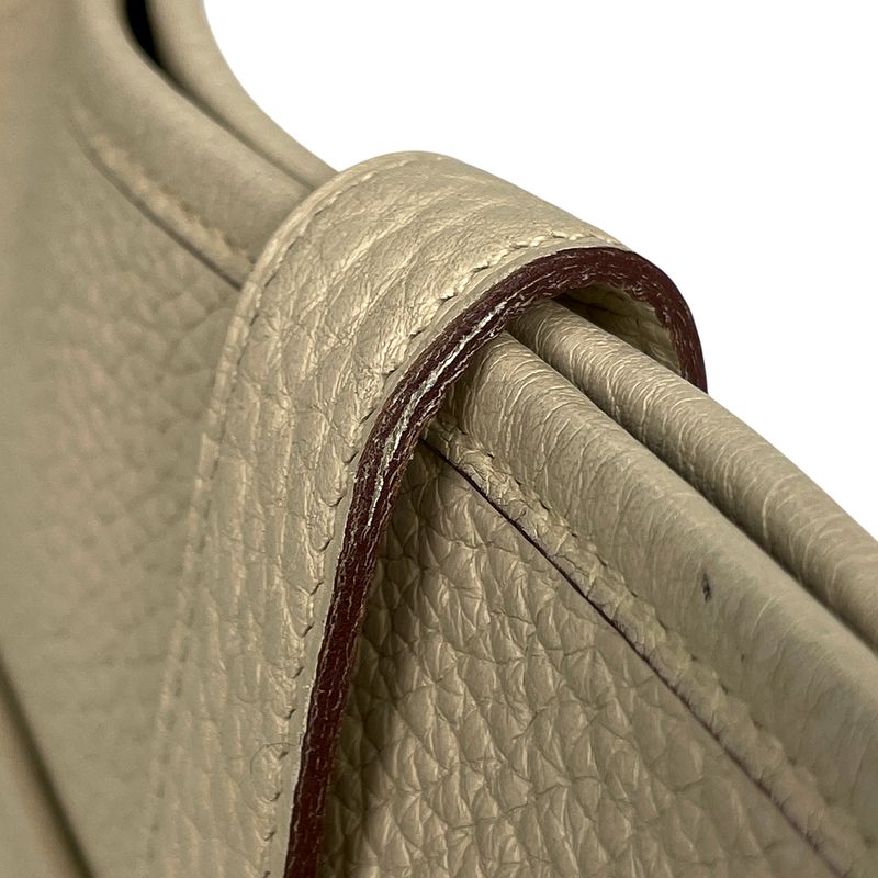Hermes Evelyne 2 GM Perforated Logo Shoulder Bag Taurillon Clemence Parchemin