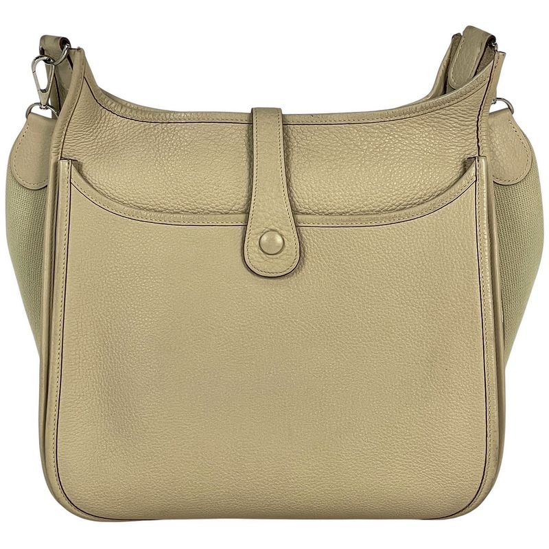 Hermes Evelyne 2 GM Perforated Logo Shoulder Bag Taurillon Clemence Parchemin
