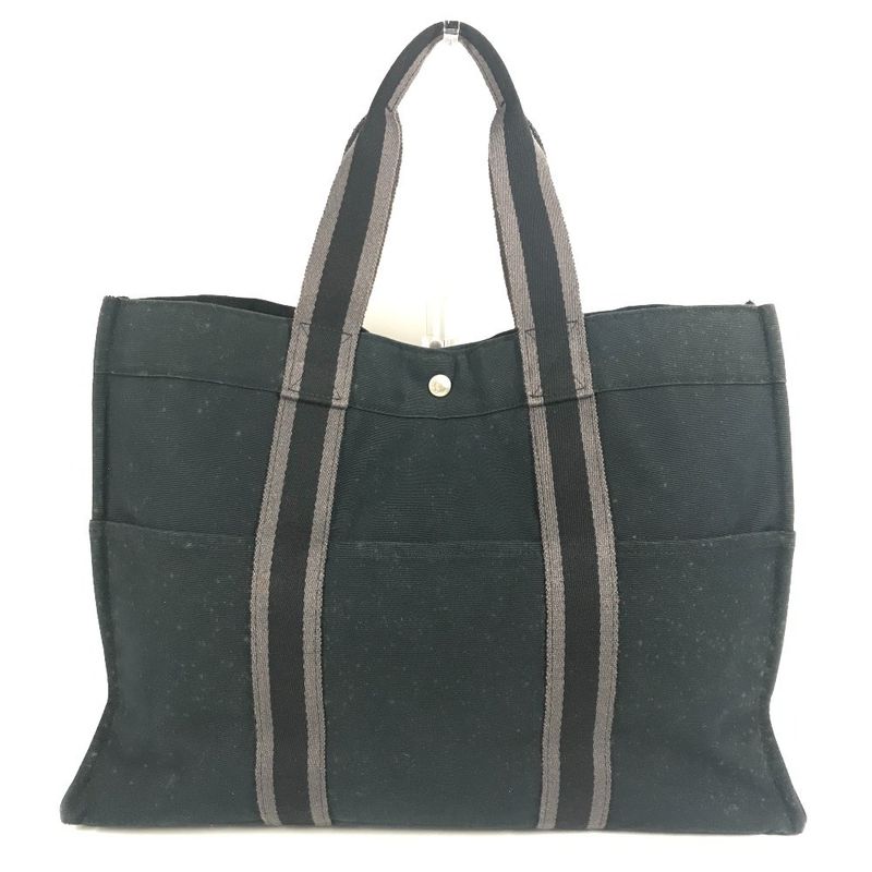 Hermes Shoulder Bag Fourre Tout GM Canvas Black
