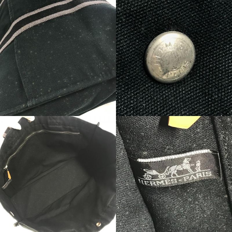 Hermes Shoulder Bag Fourre Tout GM Canvas Black