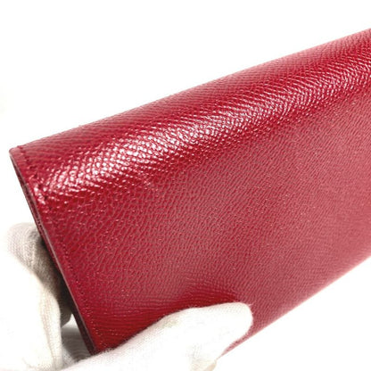 Bvlgari Wallet Logo Clip Leather Red