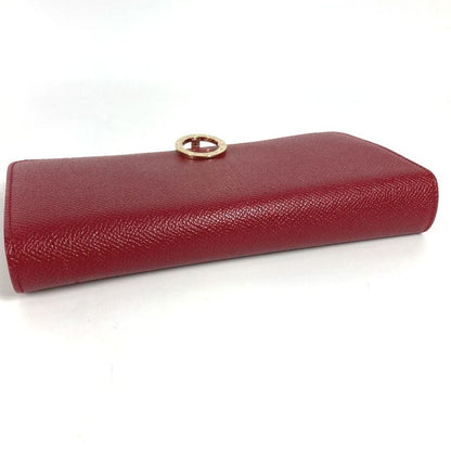 Bvlgari Wallet Logo Clip Leather Red