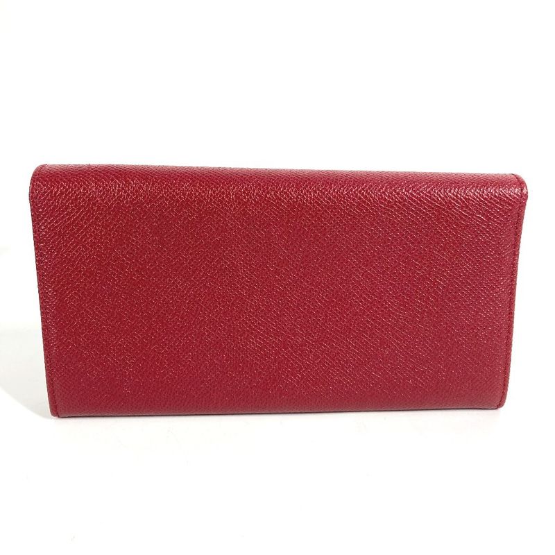 Bvlgari Wallet Logo Clip Leather Red